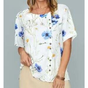 Just Fashion Now Floral Top Slip on Size XL